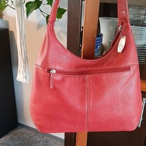 Tignanello Red Leather Shoulder Bag